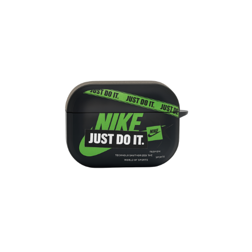 Green Slogan AirPods Pro & Pro 2 Case – Sporty Style with Shockproof leather Grip