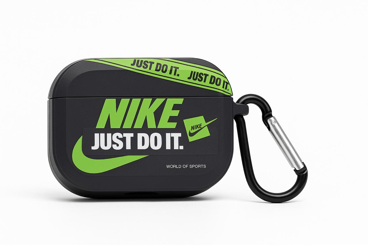 Green Slogan AirPods Pro & Pro 2 Case – Sporty Style with Shockproof leather Grip