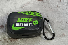 Green Slogan AirPods Pro & Pro 2 Case – Sporty Style with Shockproof leather Grip
