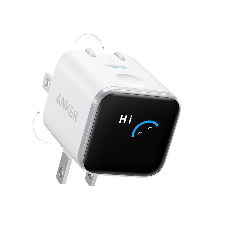 Anker Nano Charger (45W, Smart Display, 180° Foldable)