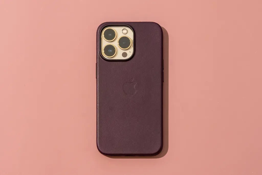 PU Leather Magsafe Compatible  Logo Case for iPhone 15 Plus  (Deep Purple)