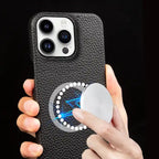 Luxury Real Leather Phone Case with MagSafe (Lychee Pattern) Mobile Case by CoverMeUp - Style 13