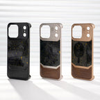 Protective Apple iPhone Back Cover - LeatherCarbon Metal Case For iPhone - Style 6