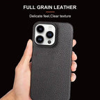 Luxury Real Leather Phone Case with MagSafe (Lychee Pattern) Mobile Case by CoverMeUp - Style 11