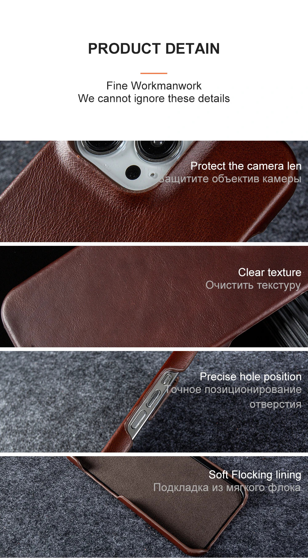 Luxury Real Leather Phone Case With MagSafe (Oil Wax Pattern)