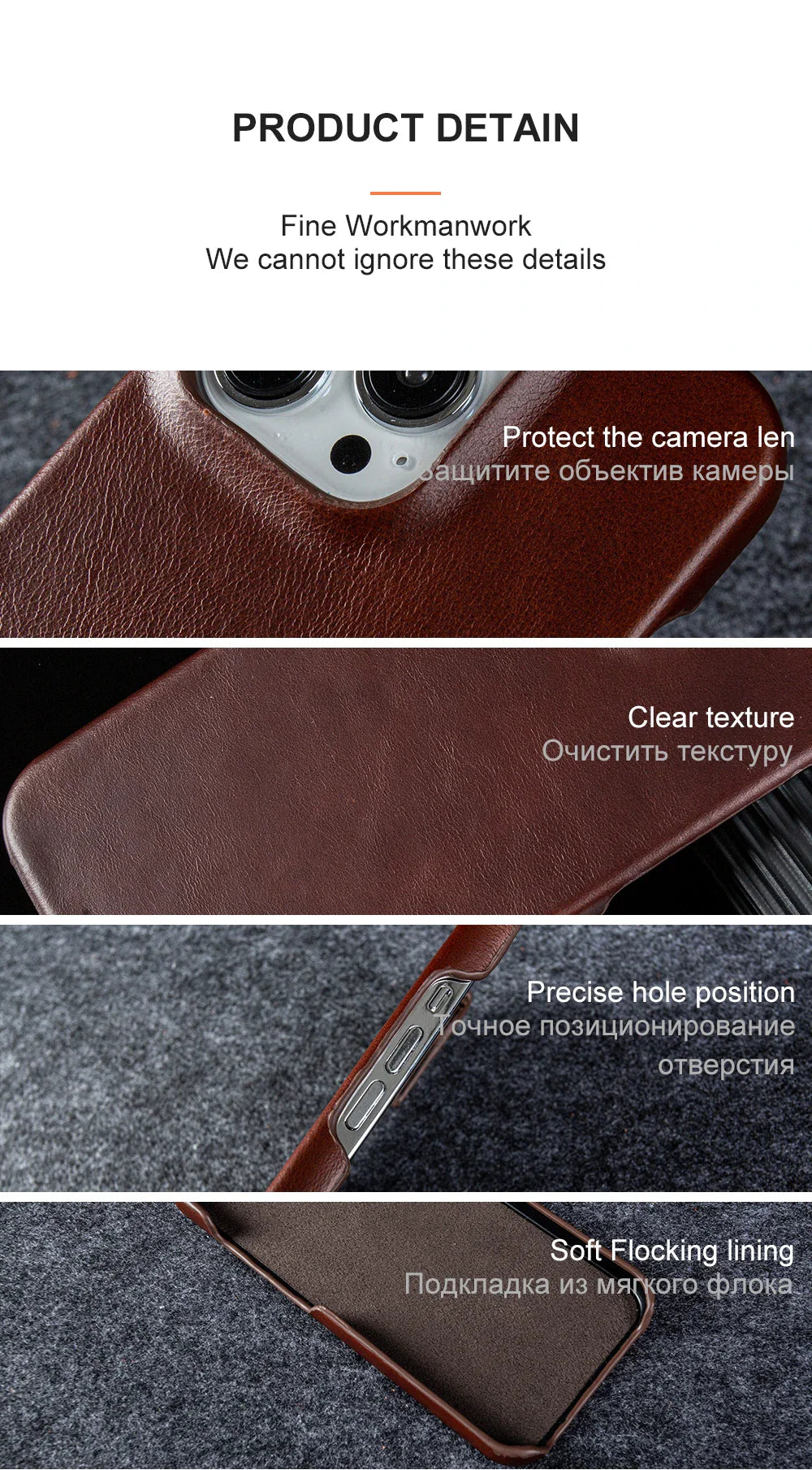 Luxury Real Leather Phone Case With MagSafe (Oil Wax Pattern)