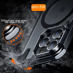 Protective Apple iPhone Back Cover - Luxury iPhone Frameless Armored Case with Leather Texture And Kickstand - Style 13