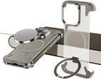Protective Apple iPhone Back Cover - Luxury iPhone Frameless Armored Case with Leather Texture And Kickstand - Style 4