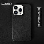Luxury Real Leather Phone Case with MagSafe (Lychee Pattern) Mobile Case by CoverMeUp - Style 21