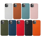 Luxury Real Leather Phone Case with MagSafe (Lychee Pattern) Mobile Case by CoverMeUp - Style 16