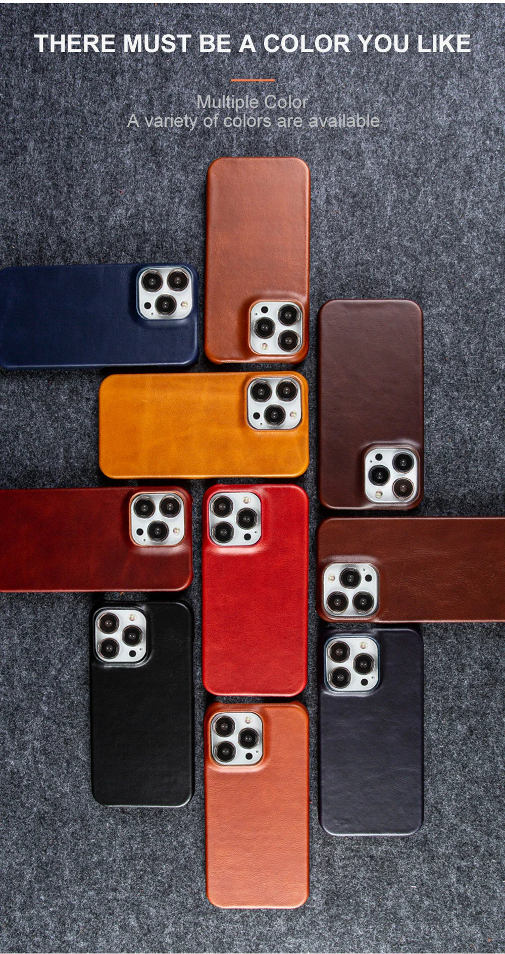 Luxury Real Leather Phone Case With MagSafe (Oil Wax Pattern)