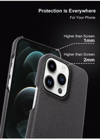 Luxury Real Leather Phone Case with MagSafe (Lychee Pattern) Mobile Case by CoverMeUp - Style 64