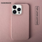 Luxury Real Leather Phone Case with MagSafe (Lychee Pattern) Mobile Case by CoverMeUp - Style 8