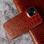 Luxury Real Leather Phone Case with MagSafe (Crocodile Pattern) Mobile Case by CoverMeUp - Style 3