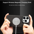 Luxury Real Leather Phone Case with MagSafe (Lychee Pattern) Mobile Case by CoverMeUp - Style 60