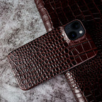 Luxury Real Leather Phone Case with MagSafe (Crocodile Pattern) Mobile Case by CoverMeUp - Style 23