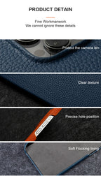 Luxury Real Leather Phone Case with MagSafe (Lychee Pattern) Mobile Case by CoverMeUp - Style 65