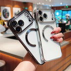 Protective Apple iPhone Back Cover - Electroplated Border MagSafe Case For iPhone - Style 8