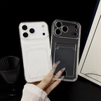 Protective Apple iPhone Back Cover - Clear CardSlot Case For iPhone - Style 8