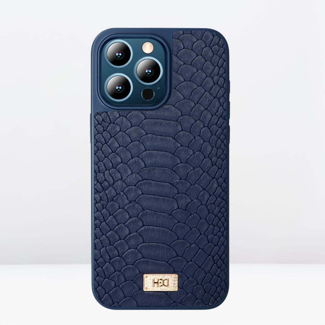 HBD Leather Crocodile Case for iPhone 15 Series. (Black)