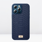 Protective Apple iPhone Back Cover - HBD Leather Crocodile Case for iPhone 15 Series. (Black) - Style 2