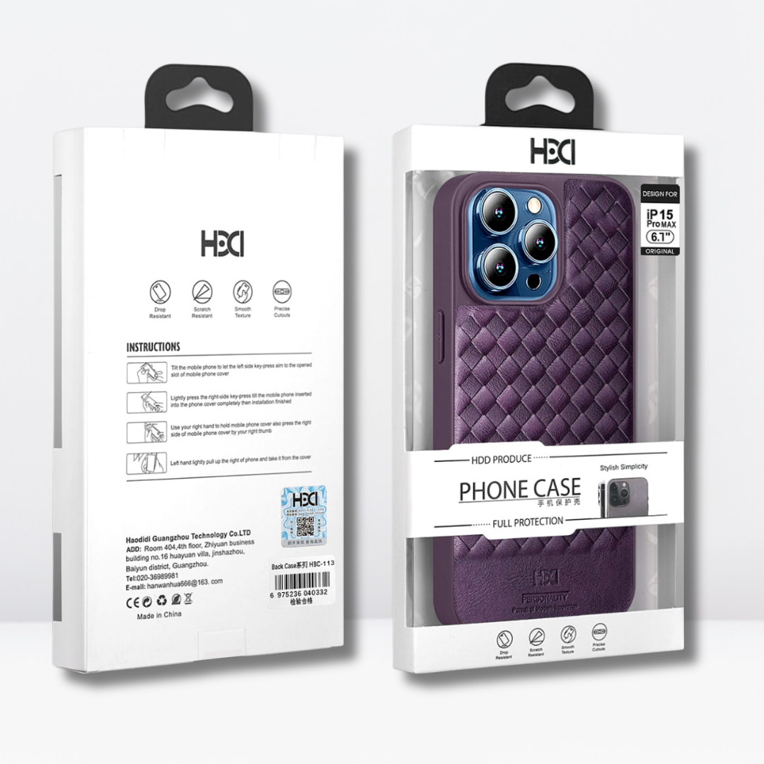 HBD Leather Fine Texture Cases for iPhone 15 series (Blue)