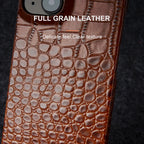 Luxury Real Leather Phone Case with MagSafe (Crocodile Pattern) Mobile Case by CoverMeUp - Style 7
