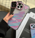 Protective Apple iPhone Back Cover - Happy Pastel Heart iPhone Case – Shockproof Soft TPU Cover with Camera Protection