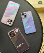 Protective Apple iPhone Back Cover - Happy Pastel Heart iPhone Case – Shockproof Soft TPU Cover with Camera Protection - Style 8