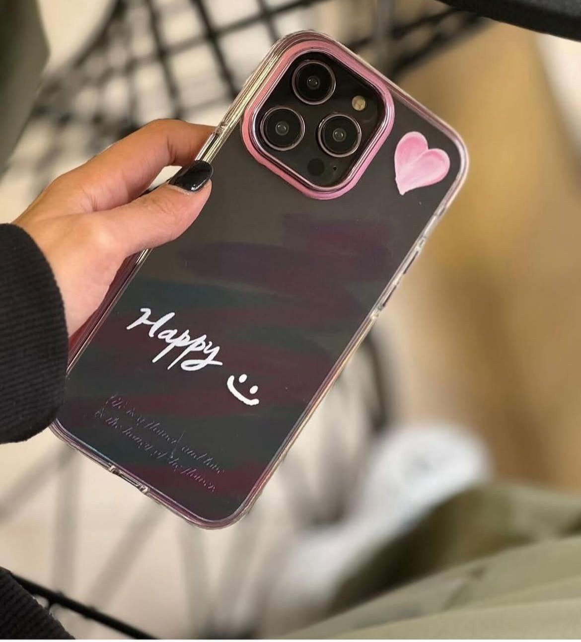 Happy Pastel Heart iPhone Case – Shockproof Soft TPU Cover with Camera Protection