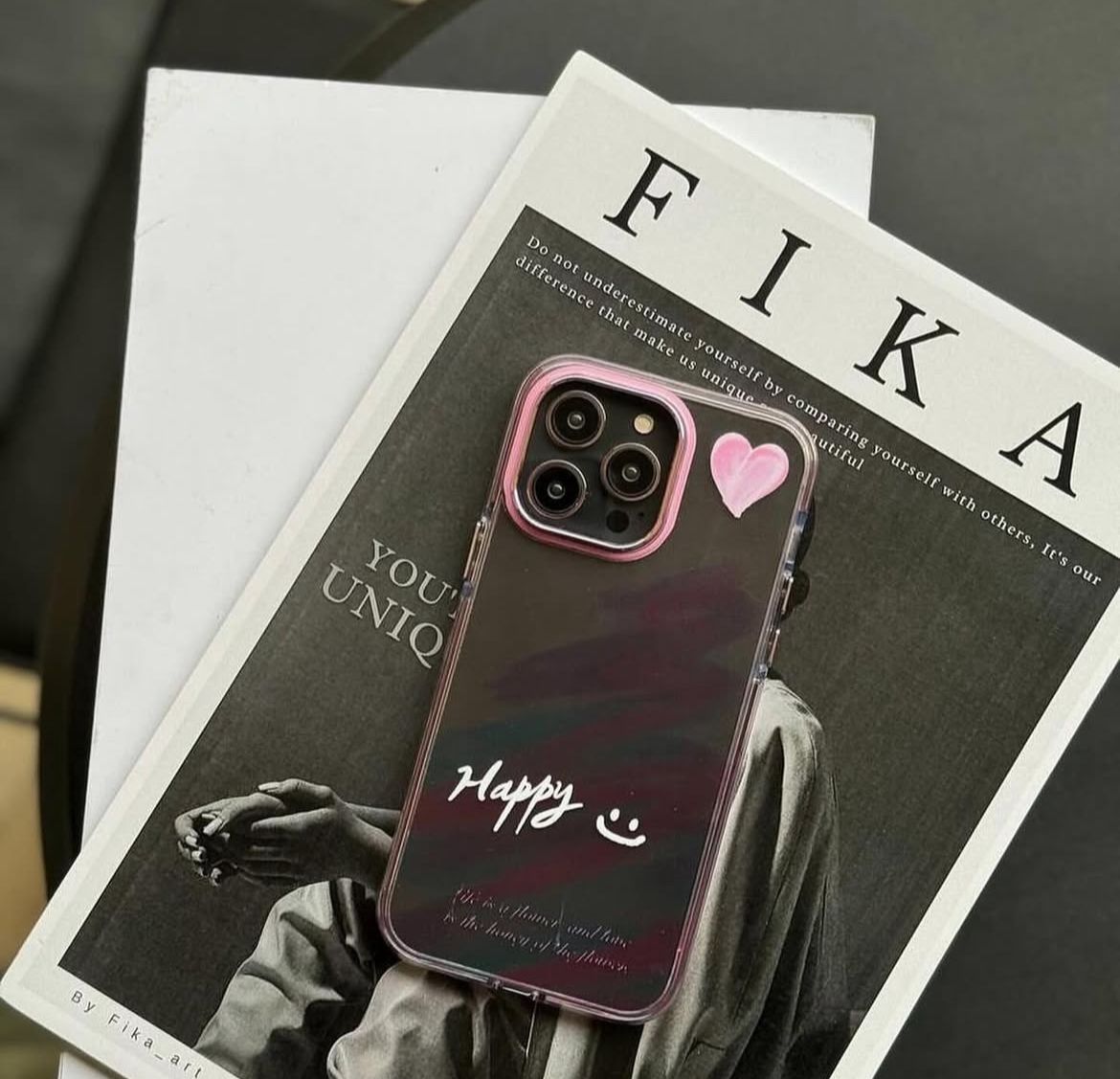 Happy Pastel Heart iPhone Case – Shockproof Soft TPU Cover with Camera Protection