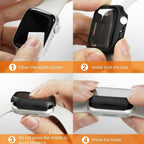 Hard PC Protective Case with Tempered Glass Screen Protector iWatch Series 10 (42/46 MM) Mobile Case by CoverMeUp - Style 4