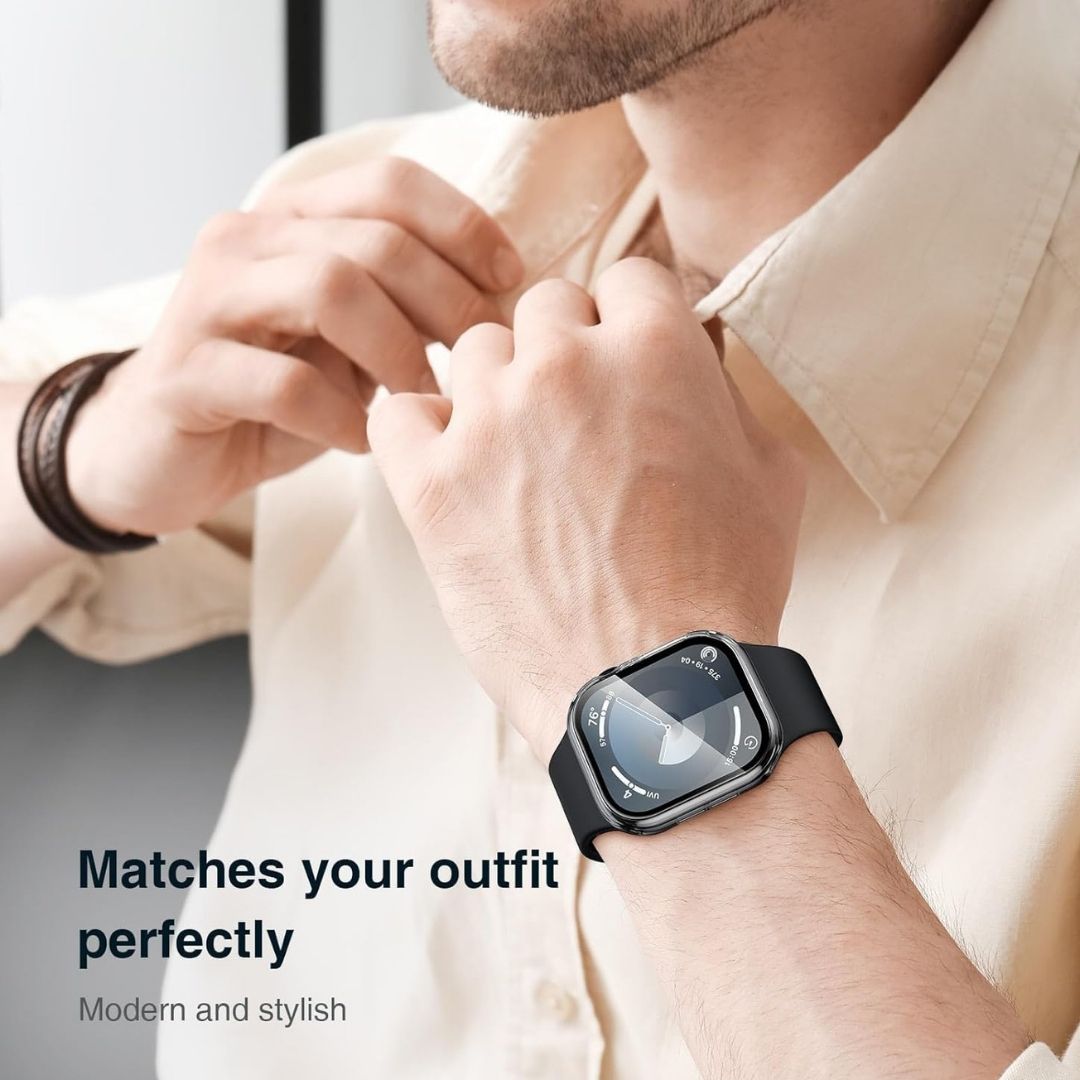 Hard PC Protective Case with Tempered Glass Screen Protector iWatch Series 10 (42/46 MM) Mobile Case by CoverMeUp - Style 5