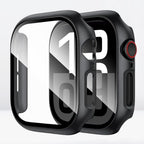 Hard PC Protective Case with Tempered Glass Screen Protector iWatch Series 10 (42/46 MM) (Black) Mobile Case by CoverMeUp