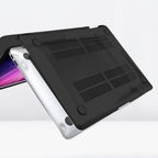 Hard Shell Sleek Protection case for MacBook M2 Air 13.6 inch (Front & Back)(Frost Black) Mobile Case by CoverMeUp - Style 5