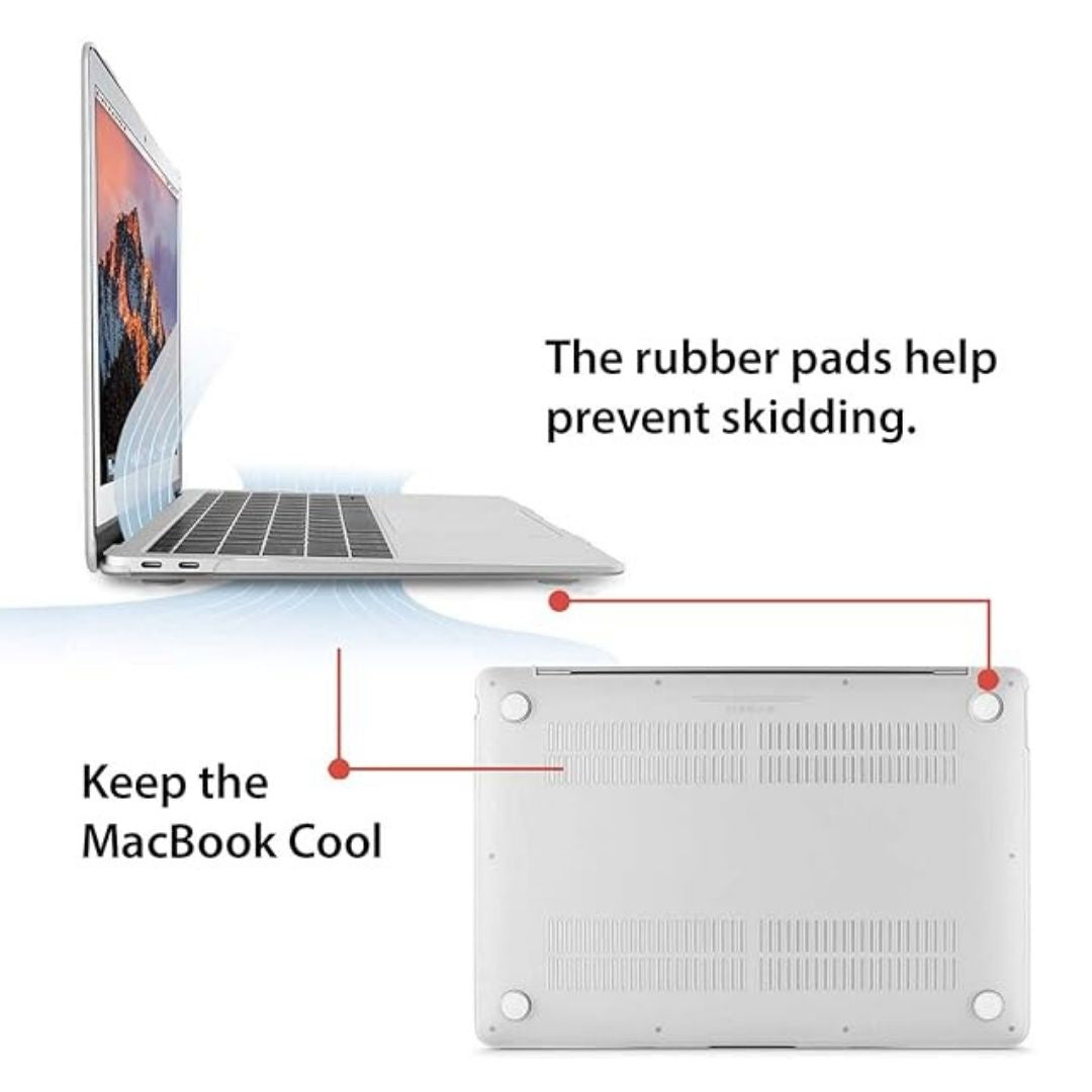 Hard Shell Sleek Protection case for MacBook Pro 16.2 inch (Front & Back) (Transparent clear)