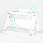 Hard Shell Sleek Protection case for MacBook Air 13 inch (1466) (Front & Back)(Transparent Clear) Mobile Case by CoverMeUp - Style 6