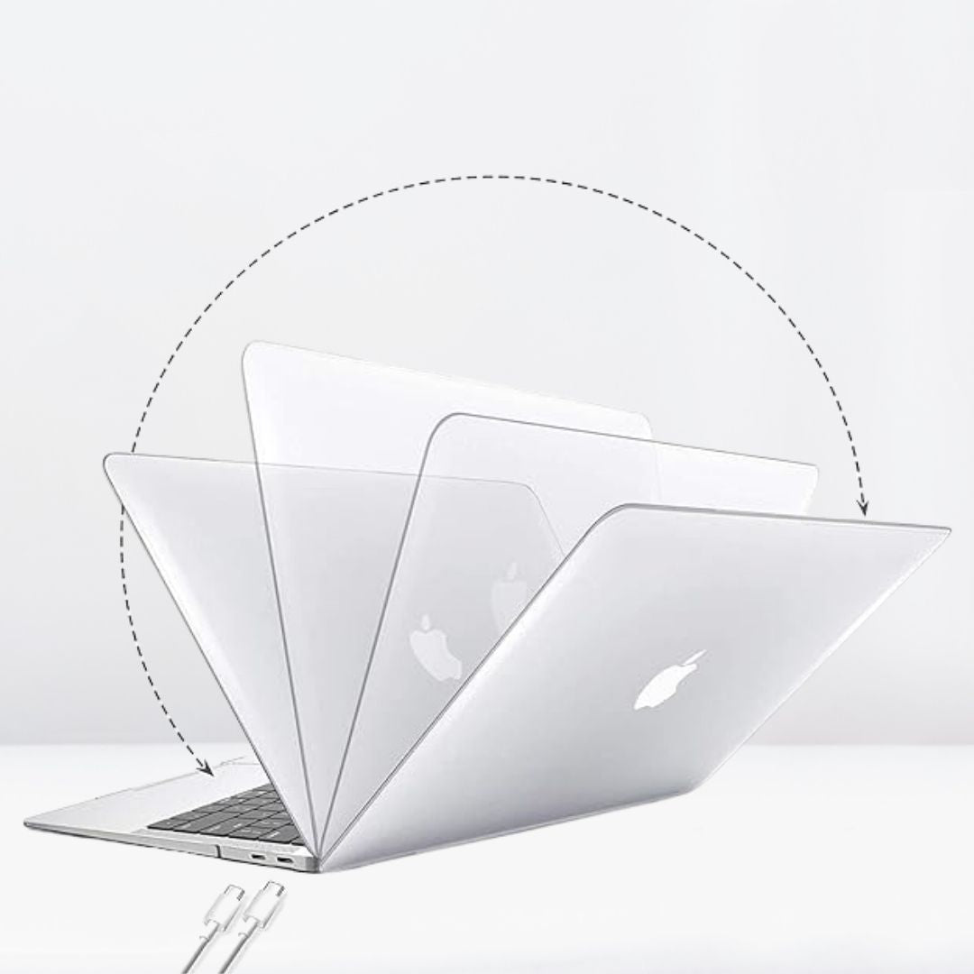 Hard Shell Sleek Protection case for MacBook Pro 16.2 inch (Front & Back) (Transparent clear)