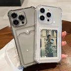 Protective Apple iPhone Back Cover - Clear CardSlot Case For iPhone - Style 7