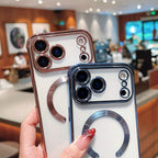 Protective Apple iPhone Back Cover - Electroplated Border MagSafe Case For iPhone - Style 11