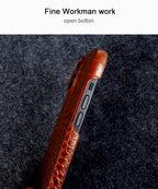 Luxury Real Leather Phone Case with MagSafe (Crocodile Pattern) Mobile Case by CoverMeUp - Style 18