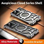 Protective Apple iPhone Back Cover - Luxury Auspicious Cloud Series Design Metal Case For iPhone - Style 22