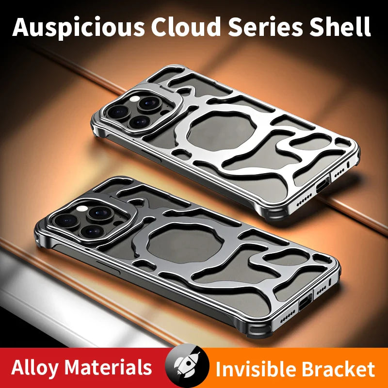 Luxury Auspicious Cloud Series Design Metal Case For iPhone