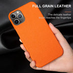 Luxury Real Leather Phone Case with MagSafe (Lychee Pattern) Mobile Case by CoverMeUp