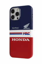 Protective Apple iPhone Back Cover - Honda Racing Inspired iPhone 13 Case – Glossy Red, White & Blue Hard Shell Cover - Style 2