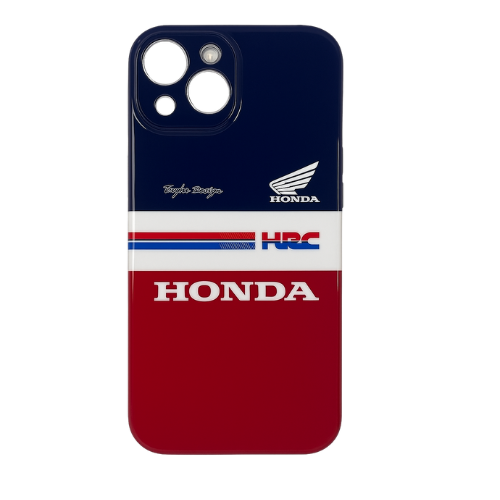 Honda Racing Inspired iPhone 13 Case – Glossy Red, White & Blue Hard Shell Cover