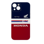 Protective Apple iPhone Back Cover - Honda Racing Inspired iPhone 13 Case – Glossy Red, White & Blue Hard Shell Cover