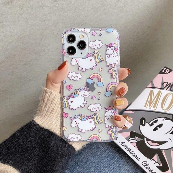 Rainbow Unicorn Doddle Art Custom Slim Soft Cases Mobile Case by CoverMeUp - Style 2