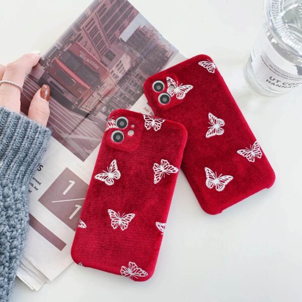 Butterfly Velvet Fabric Classy Soft Case Mobile Case by CoverMeUp