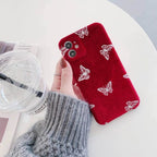 Butterfly Velvet Fabric Classy Soft Case Mobile Case by CoverMeUp - Style 4